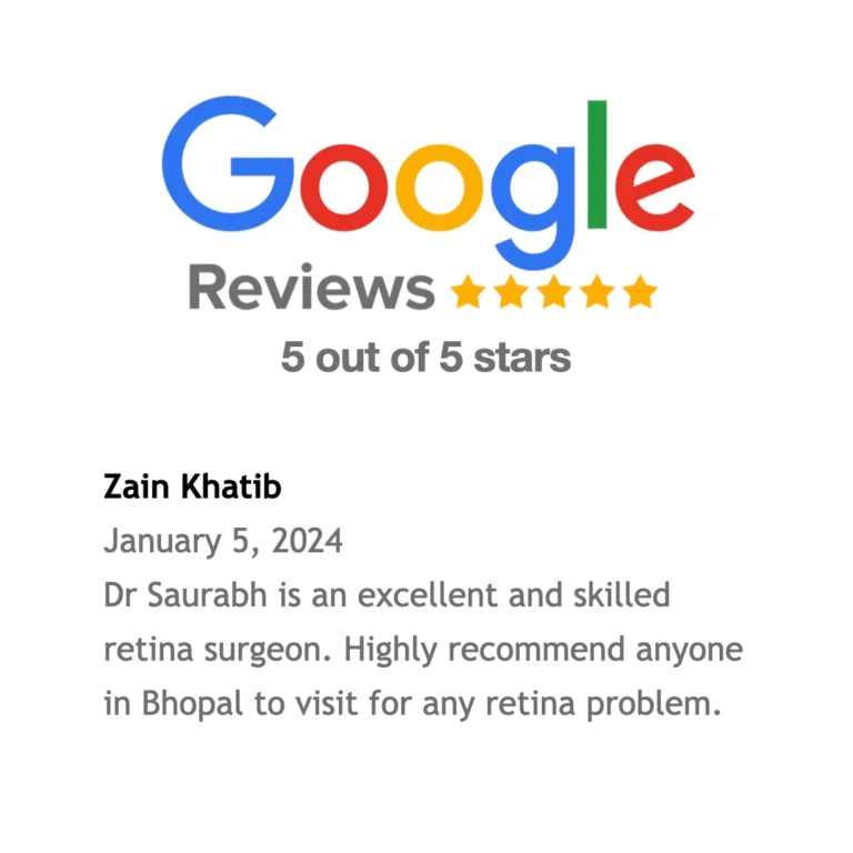 Testimonial for retina specialist Dr. Saurabh Deshmukh - Eye Specialist Bhopal