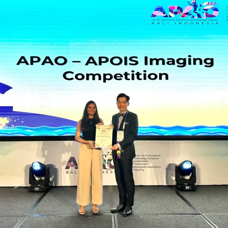 Dr. Krati Gupta awarded APAO-APOIS Imaging Competition winner at Bali Indonesia, top eye specialist in Bhopal